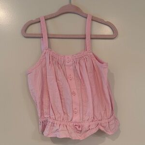 Ruffled button front tank